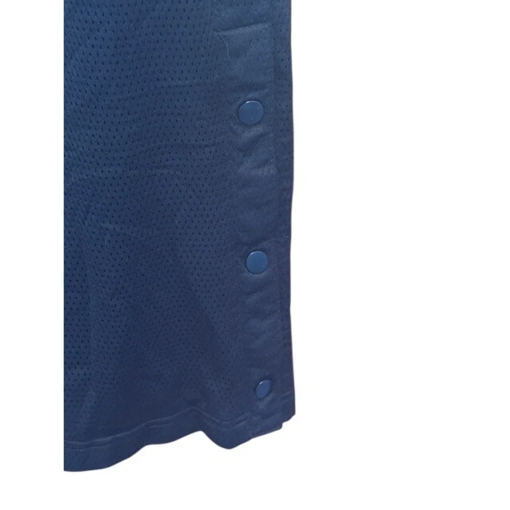 Nike Kids Track Pants Snap Button Side Logo Athletic Black Blue Size M‎